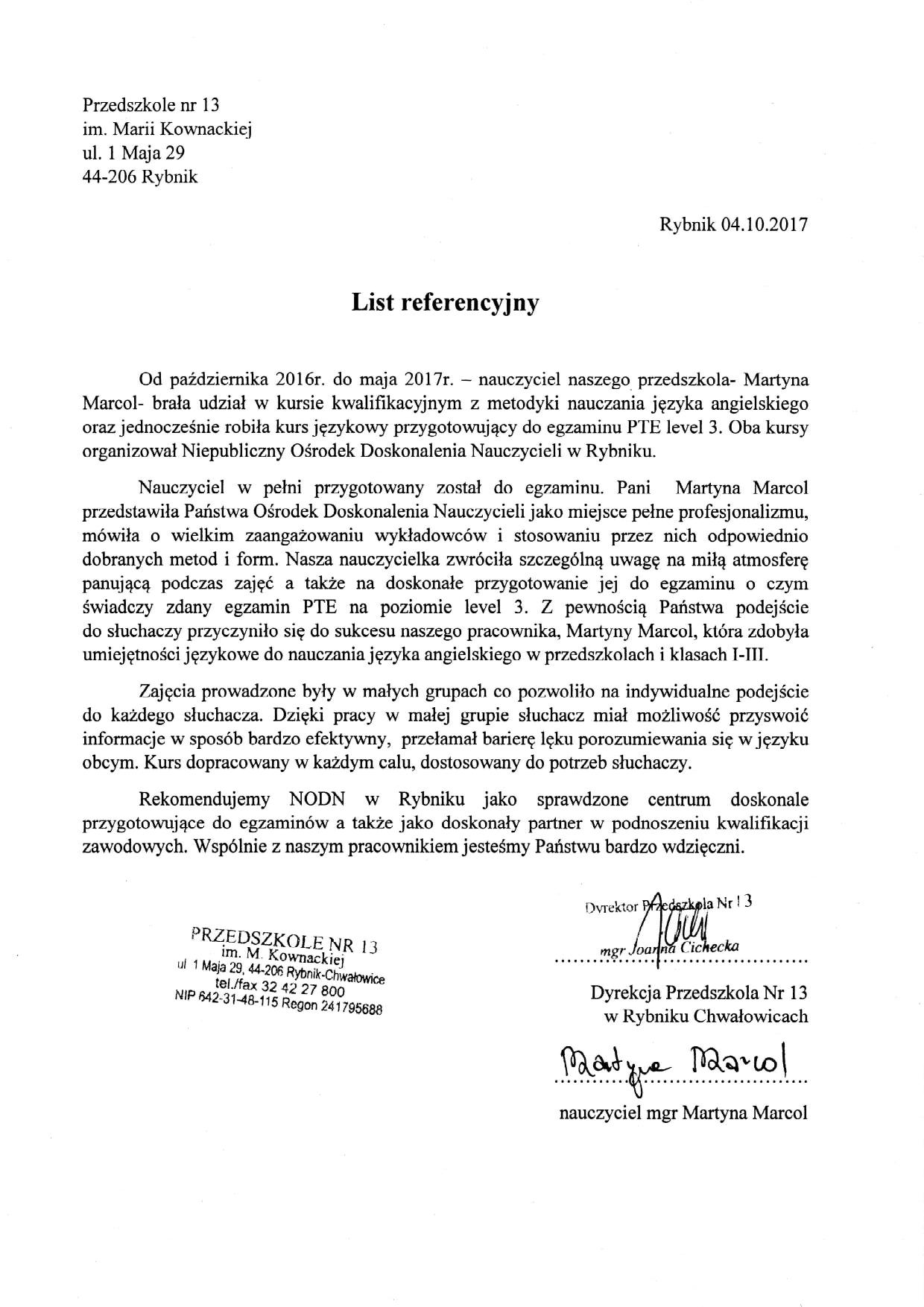 Przedszkole nr 13 im. Marii Kownackiej