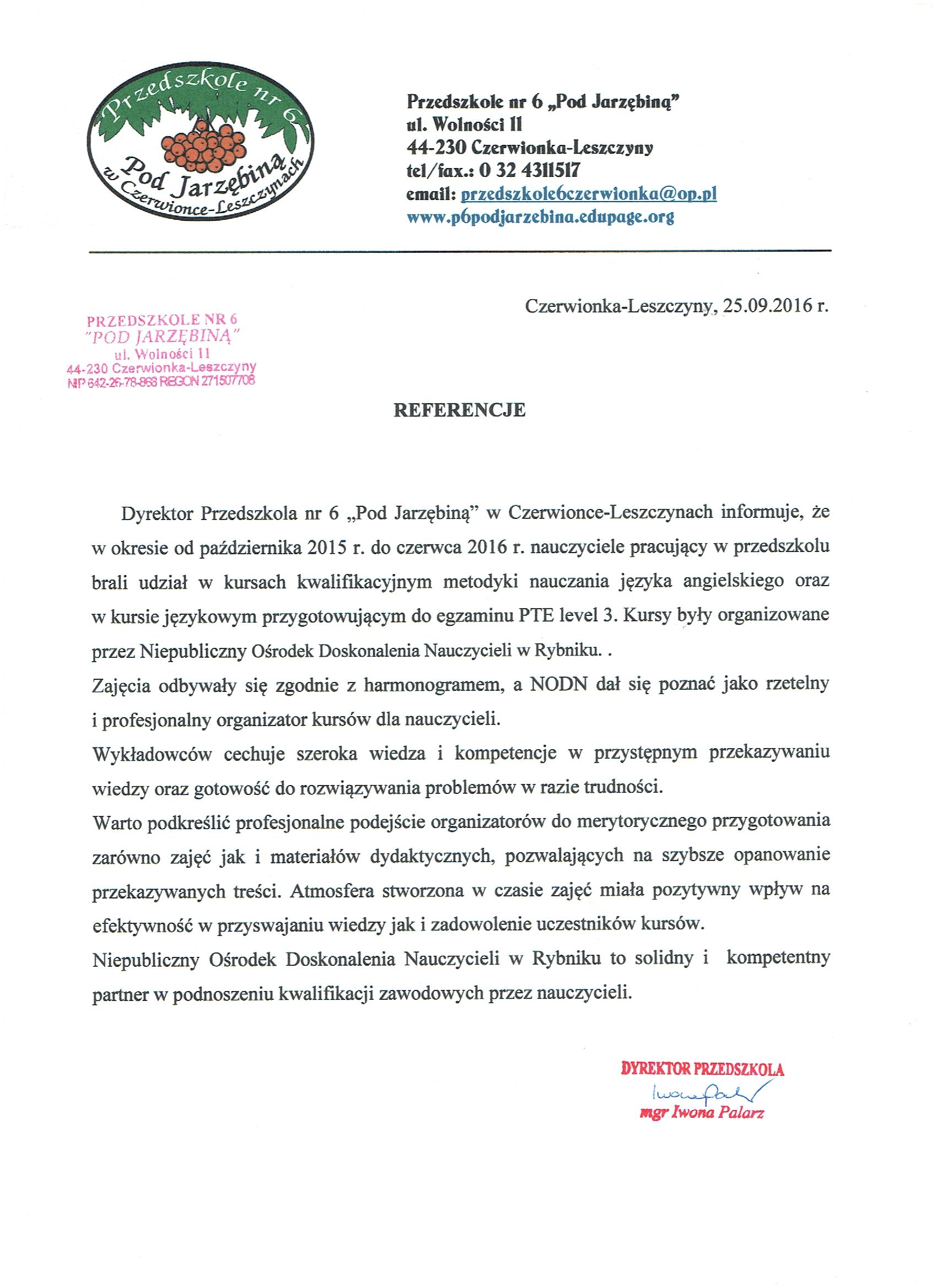 Przedszkole nr 6 "Pod Jarzębiną"