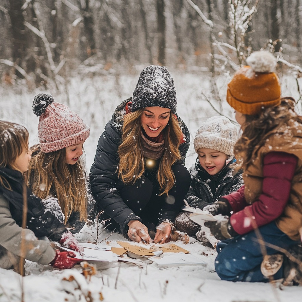 Zimowe zabawy z rodzicem